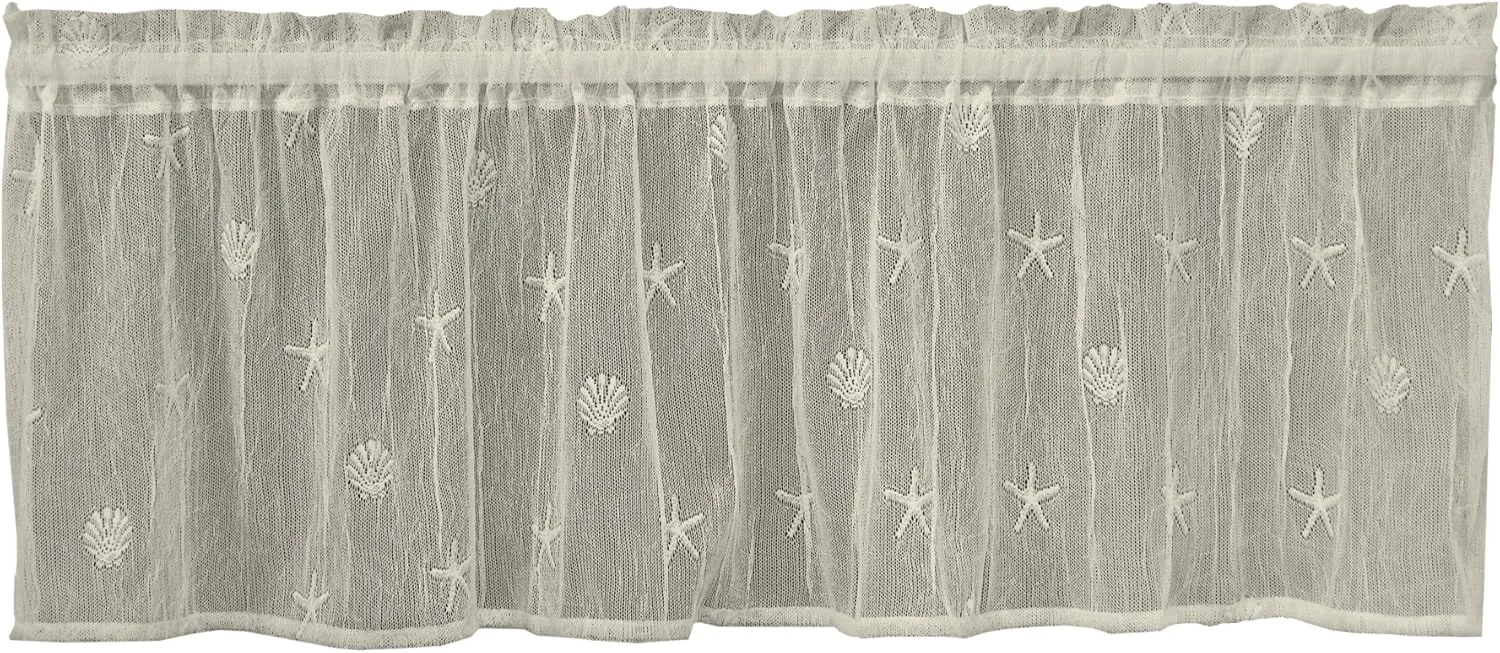 Heritage Lace Sand Shell 45x15 Valance, White, 45 x 15 in, Ecru