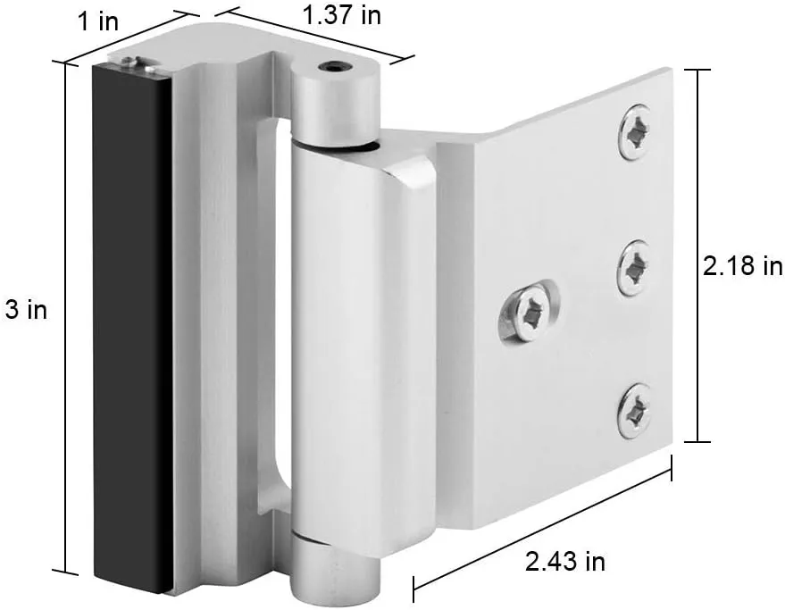 Home Security Door Lock, 2 Pack Childproof Door Reinforcement Lock with 3 Inch Stop Withstand 800 lbs for Top Front Inward Swinging Door, Upgrade Flip High Night Lock to Defend Your Home Kids
