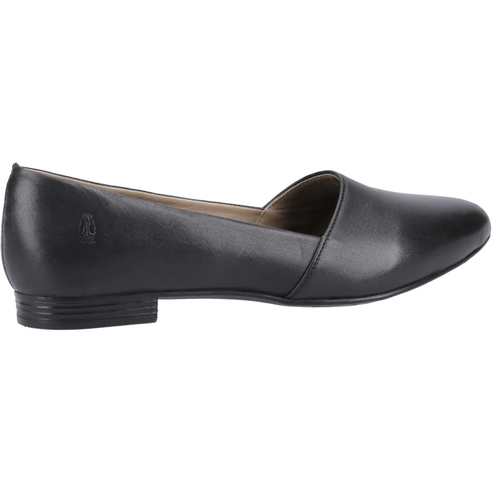 Hush Puppies Lola Senior Leather Girls's Black Ballet Flats