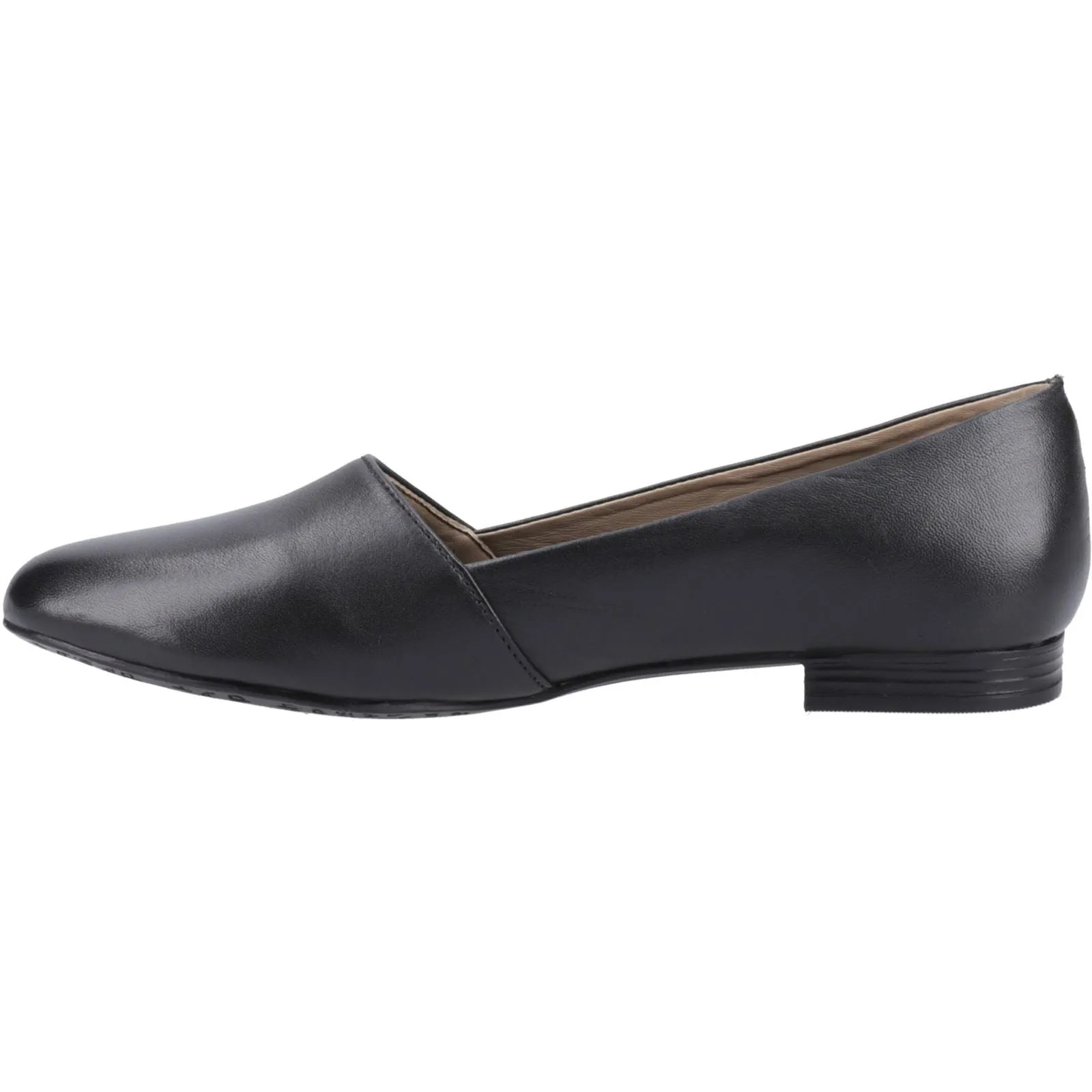 Hush Puppies Lola Senior Leather Girls's Black Ballet Flats