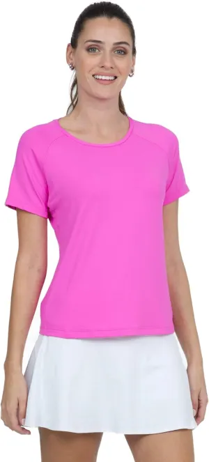 IBKUL Athleisure Wear Sun Protective UPF 50 Icefil Cooling Tech Solid Short Sleeve Crew Neck - 85000