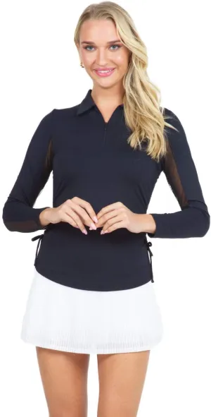 IBKUL Sun Protective UPF 50  Icefil Cooling Tech Adjustable Length Long Sleeve Polo 48000