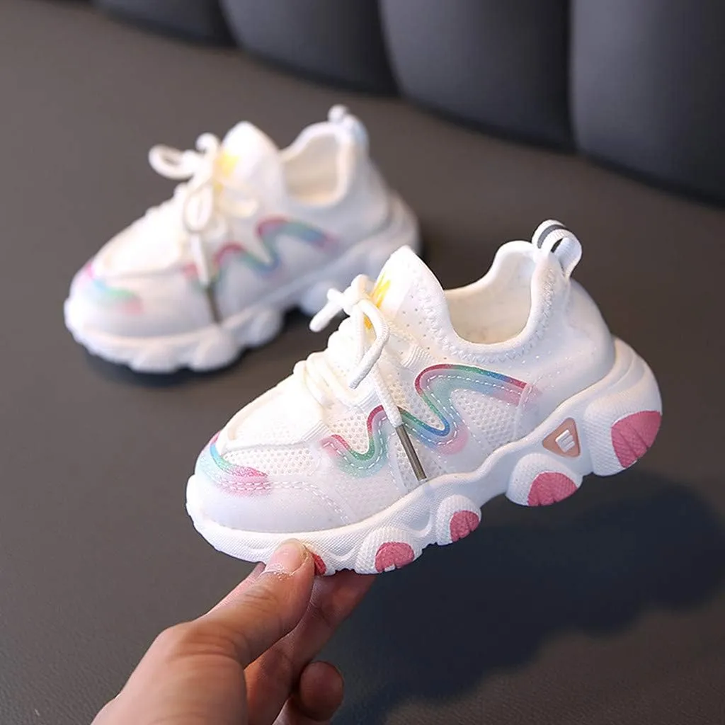 Infant Girl Tennis Shoes Shoes Girls Breathable Baby Soft Mesh Lace Up Toddler Kids Infant Baby Shoes Infant Clothes Girls 6-12 Months