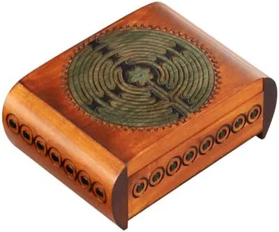 Labyrinth Box with Secret Opening Hand Crafted Wood