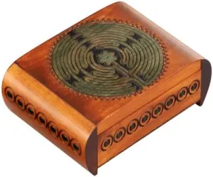 Labyrinth Box with Secret Opening Hand Crafted Wood