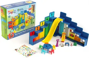 Learning Resources Numberblocks Step Squad Mission Headquarters Deluxe Playset for 3 Years and Older, Includes Collectible Figure Three, Secret Spy Functions and Sticker Sheet