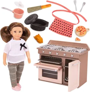 Lori Dolls – Cornelia's Kitchen Set – Mini Doll & Kitchen Play Set – 6-inch Doll & Cooking Accessories – Toy Oven, Stove & Play Food – Toys for Kids – 3 Years  