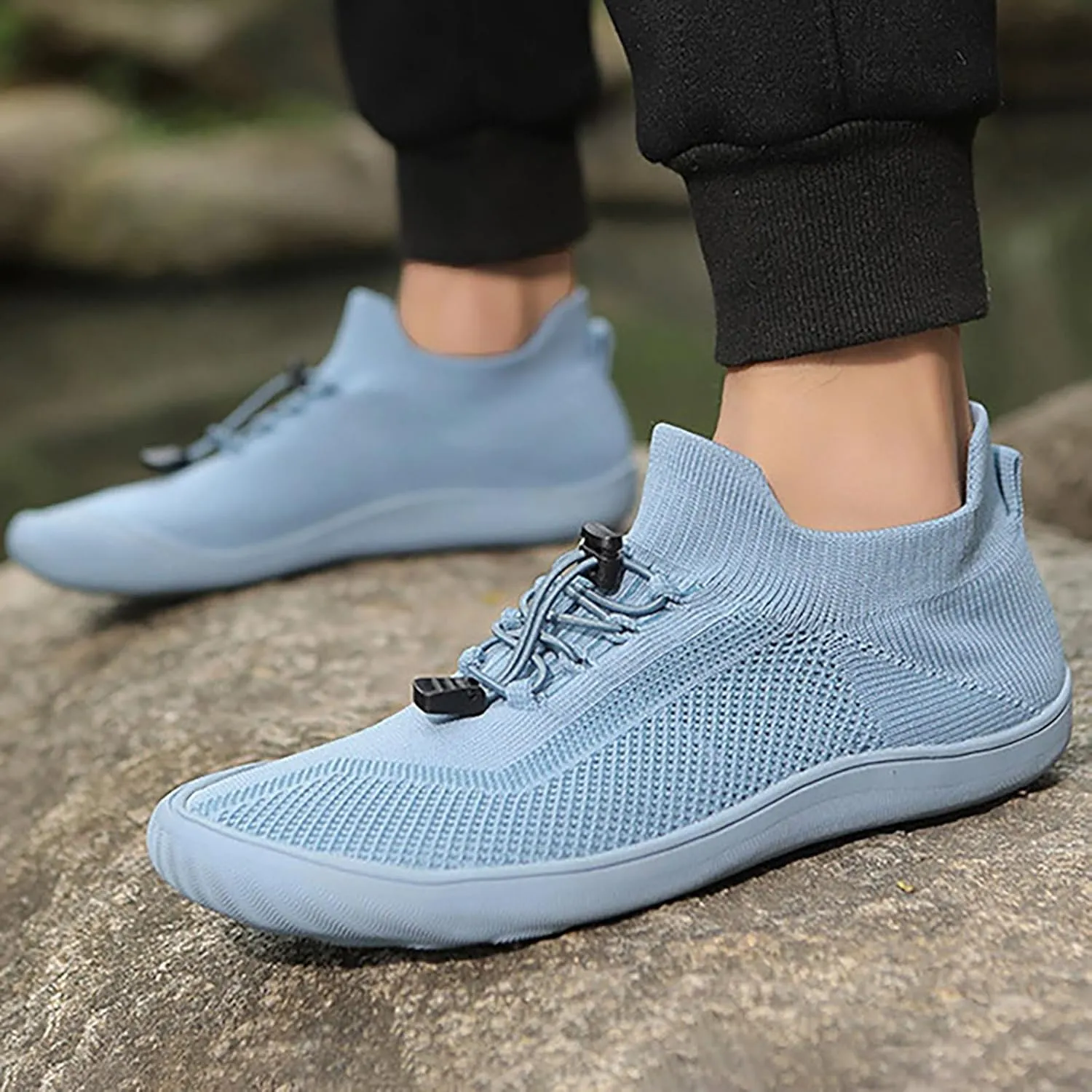 Mens Dress Shoes Casual Oxfords Shoes Knit Lightweight Tennis Shoes Womens Comfort Casual Work Shoes White Platform Sneakers Steel Toe Tennis Shoe Cross Trainer Shoe