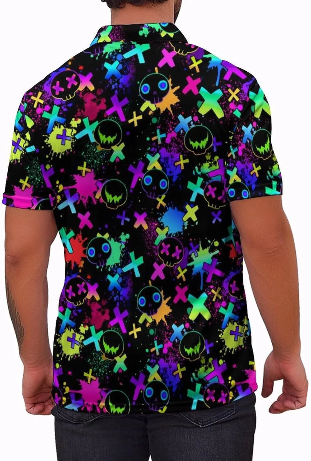 Mens Funny Polo Shirts, Short Sleeve Golf Shirts, Moisture Wicking Quick-Dry Business Casual Shirt for Men