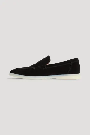 Mens Suede Black Loafers