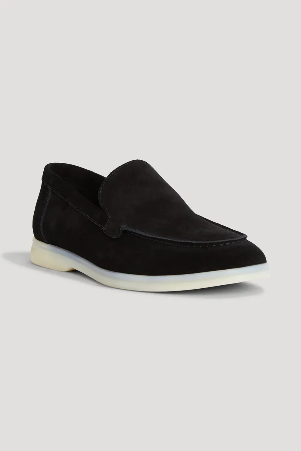 Mens Suede Black Loafers