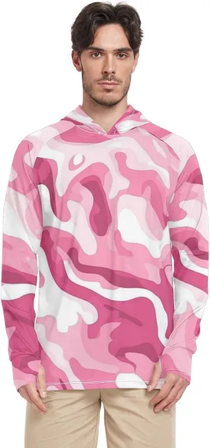 Mens Sun Protection Hoodie Long Sleeve Quick-Dry UPF 50  Rash Guard for Men