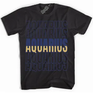 Method of Make Midnight Navy Metallic Gold 1s Sneaker Shirt Aquarius Graphic