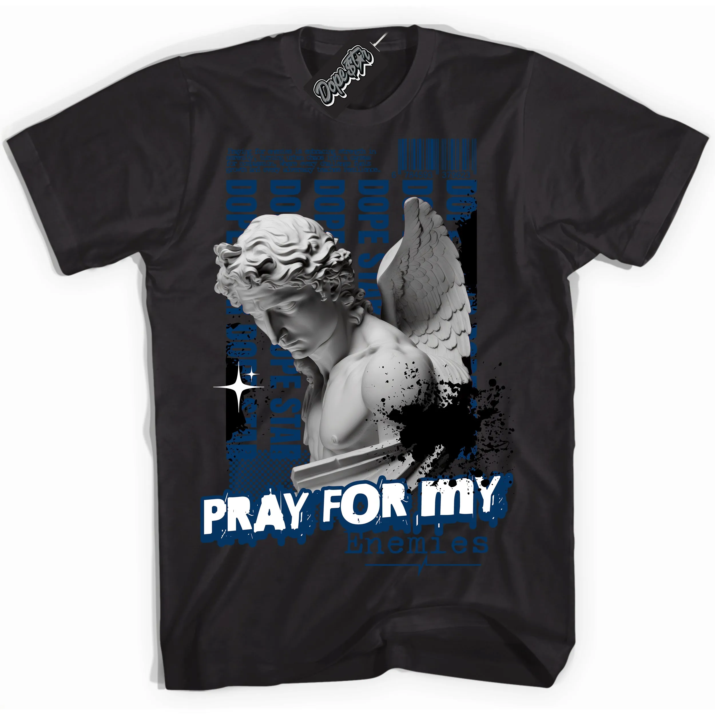 Midnight Navy 1s Sneaker Shirt Pray Enemies Graphic