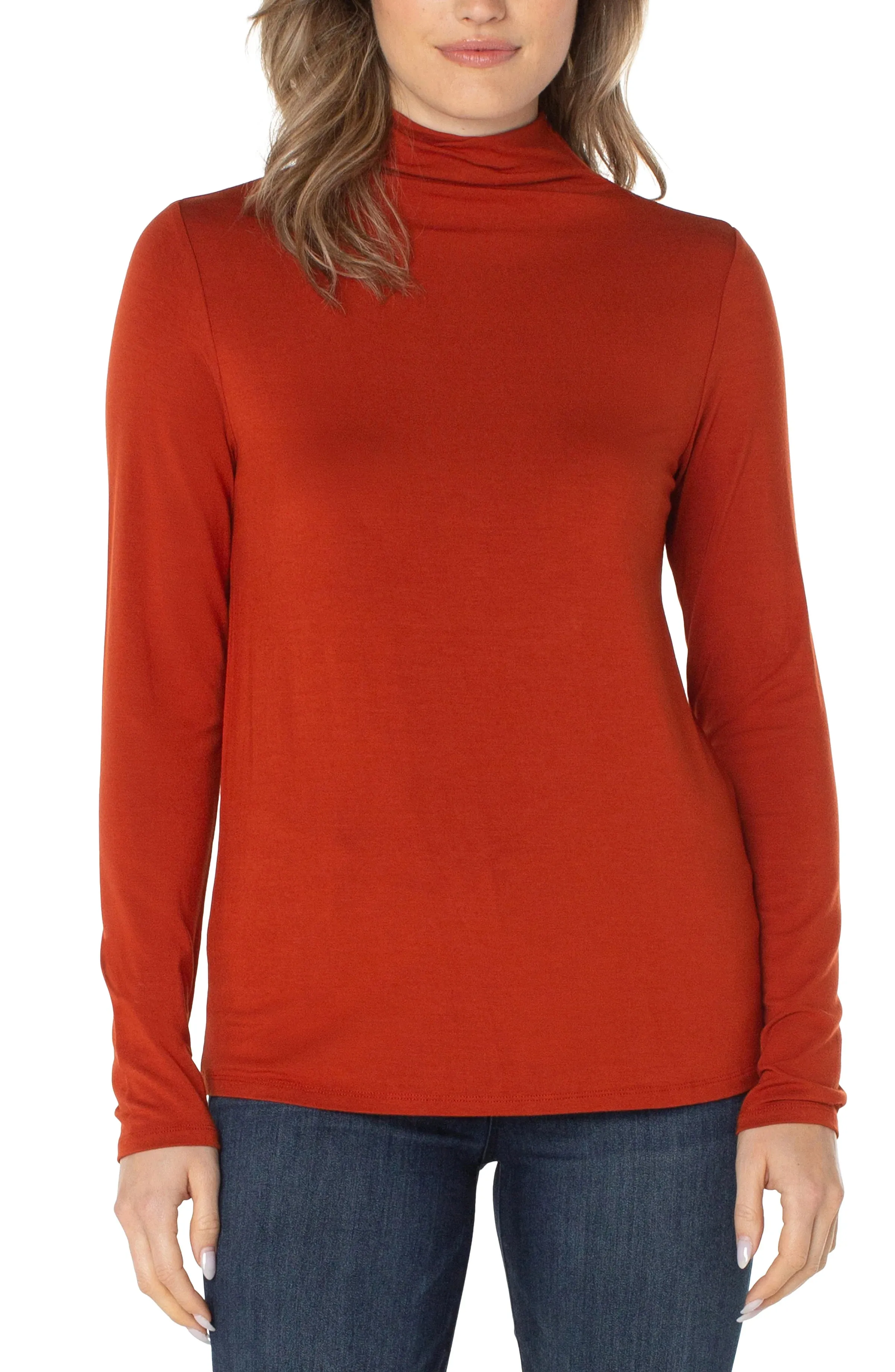 Mock Neck Long Sleeve Top