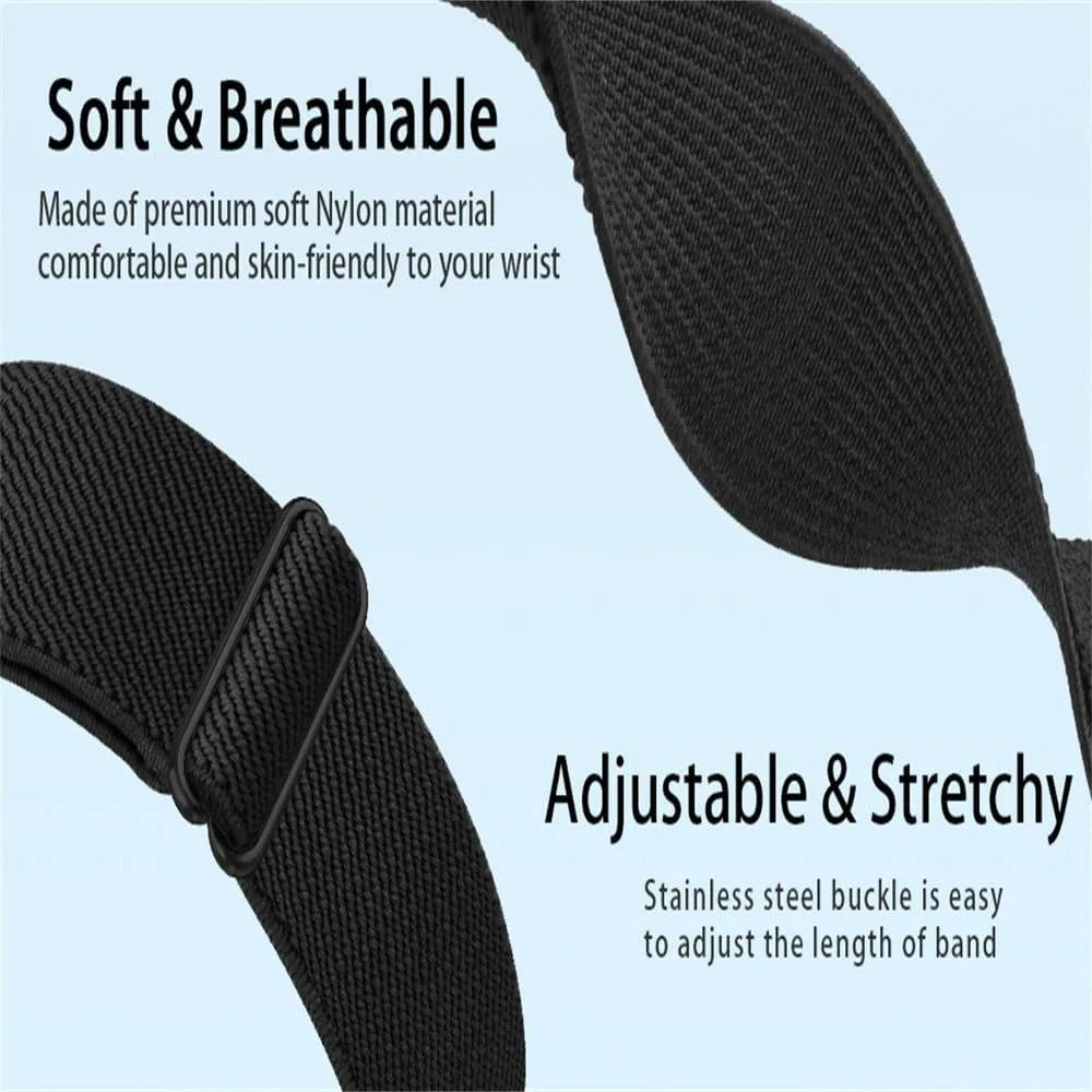 Nylon Elastic Single Loop Watch Band for Watch Series 38mm 42mm for iWatch Series 1-9 SE Ultra Adjustable Replacement Strap