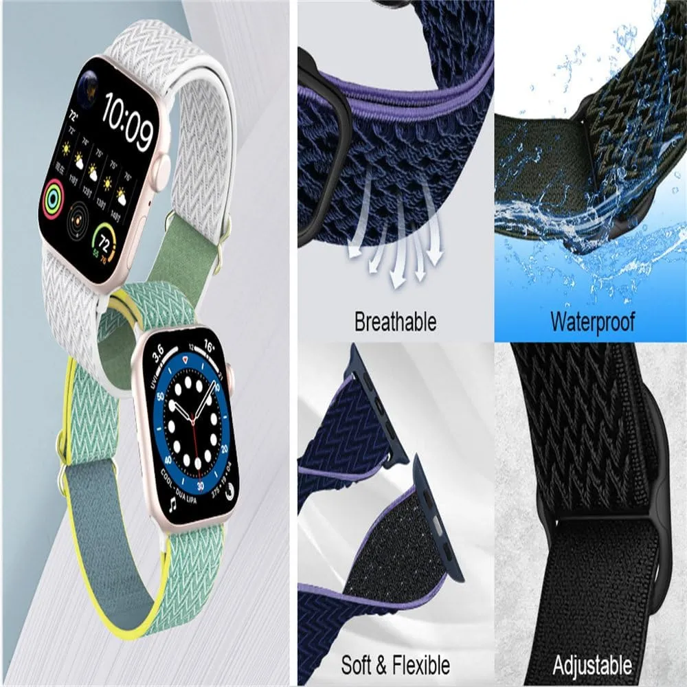 Nylon Elastic Single Loop Watch Band for Watch Series 38mm 42mm for iWatch Series 1-9 SE Ultra Adjustable Replacement Strap