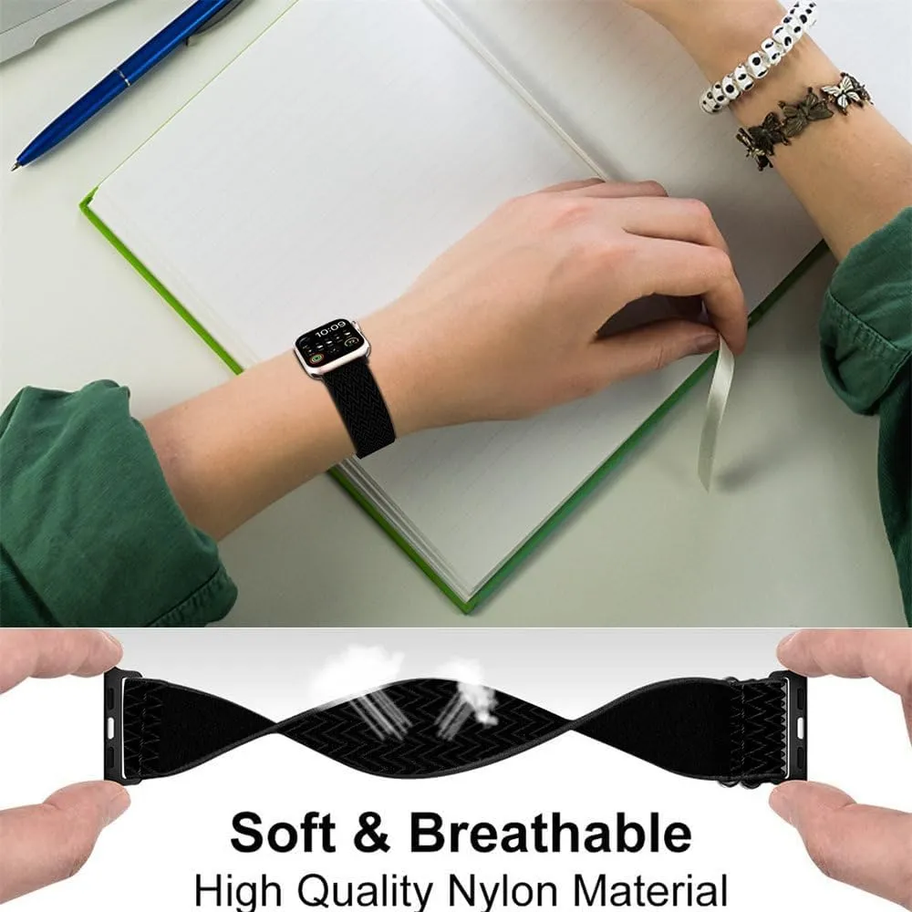Nylon Elastic Single Loop Watch Band for Watch Series 38mm 42mm for iWatch Series 1-9 SE Ultra Adjustable Replacement Strap