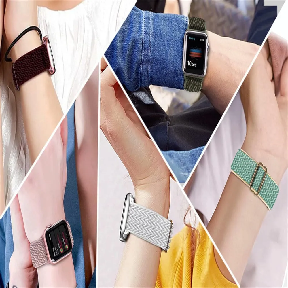 Nylon Elastic Single Loop Watch Band for Watch Series 38mm 42mm for iWatch Series 1-9 SE Ultra Adjustable Replacement Strap