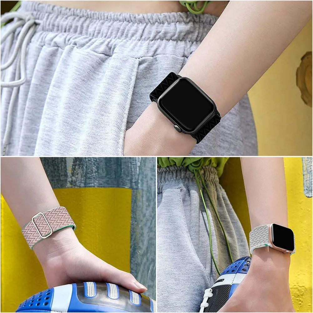 Nylon Elastic Single Loop Watch Band for Watch Series 38mm 42mm for iWatch Series 1-9 SE Ultra Adjustable Replacement Strap