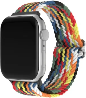 Nylon Elastic Single Loop Watch Band for Watch Series 38mm 42mm for iWatch Series 1-9 SE Ultra Adjustable Replacement Strap,Rainbow, 38MM/40mm/41MM