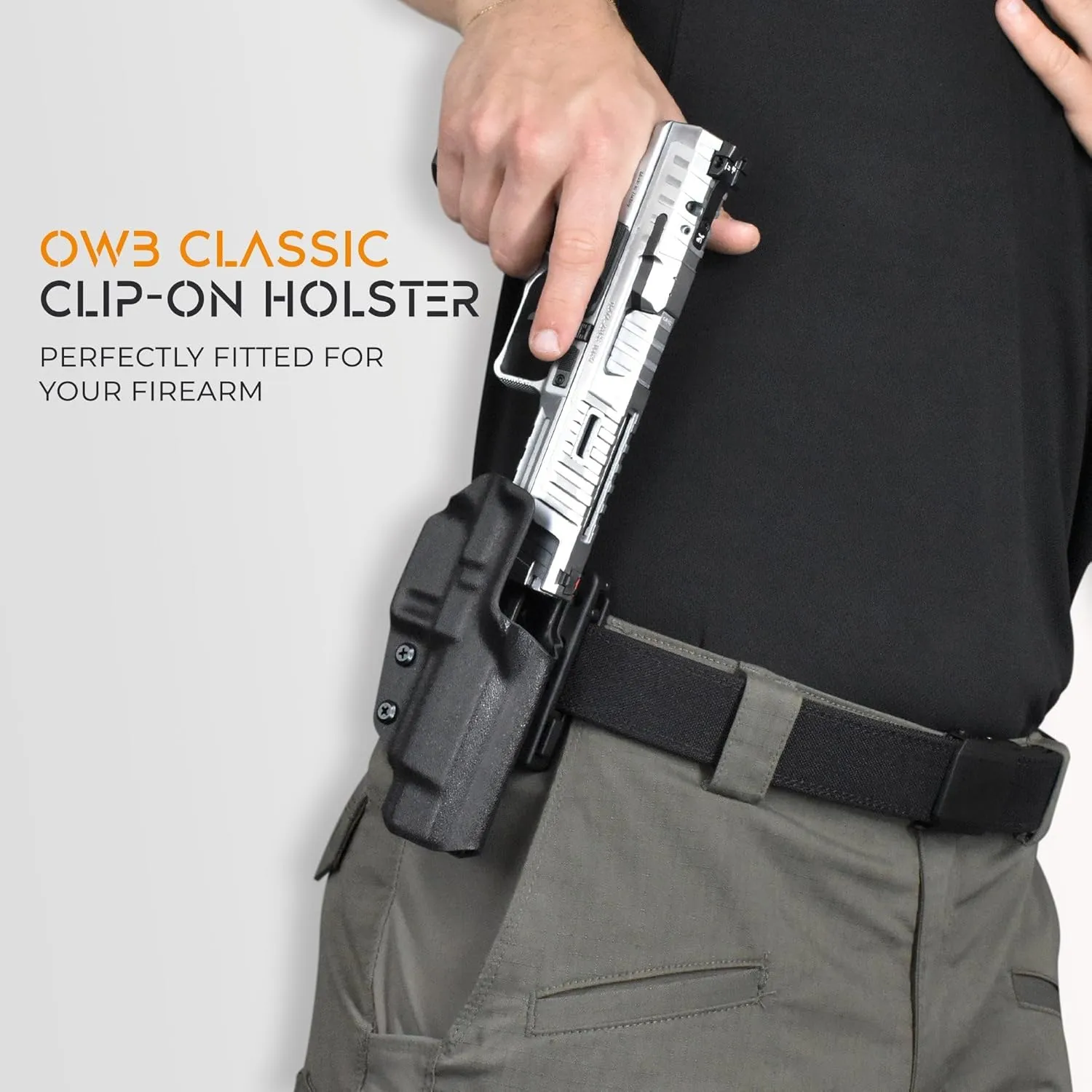 OWB Classic Clip-On Holster Fits Shadow Systems DR920L Elite Outside The Waistband Carry Gun Holster Kydex American Made Durable Lightweight Carry Gear