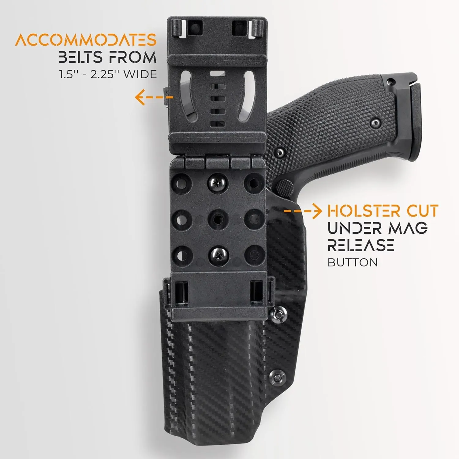OWB Classic Clip-On Holster Fits Shadow Systems DR920L Elite Outside The Waistband Carry Gun Holster Kydex American Made Durable Lightweight Carry Gear