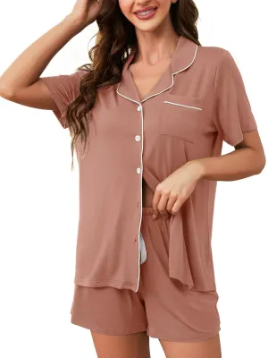 Pajama Sets For Women 2 Piece PJ Sets Short Sleeve Lounge Set Fashion Sleepwear XS-3XL