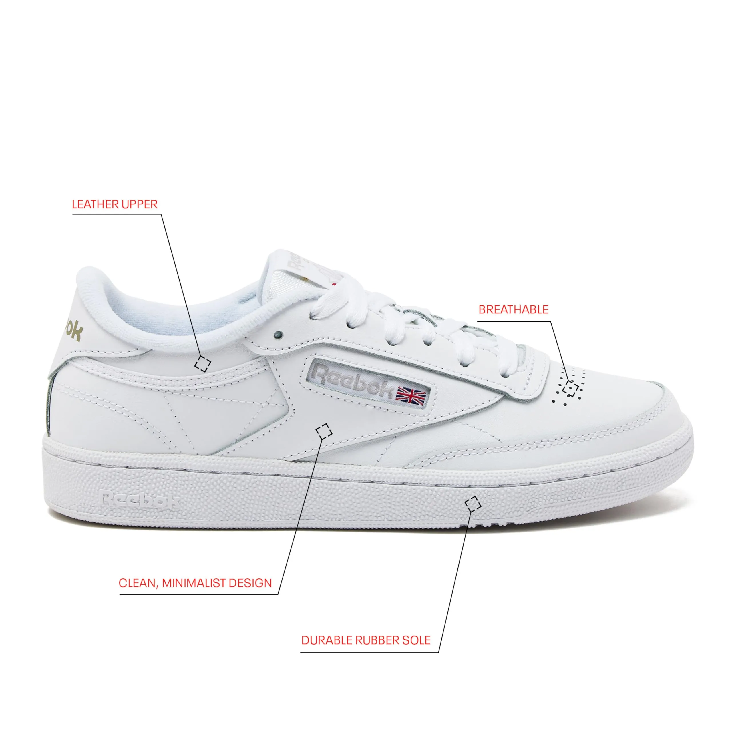 Reebok Women's Club C 85 Sneaker, White/Light Grey, 8.5