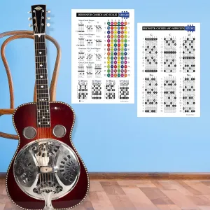 Resonator Dobro Guitar Chords, Scales and Fretboard Poster Set (GBDGBD)