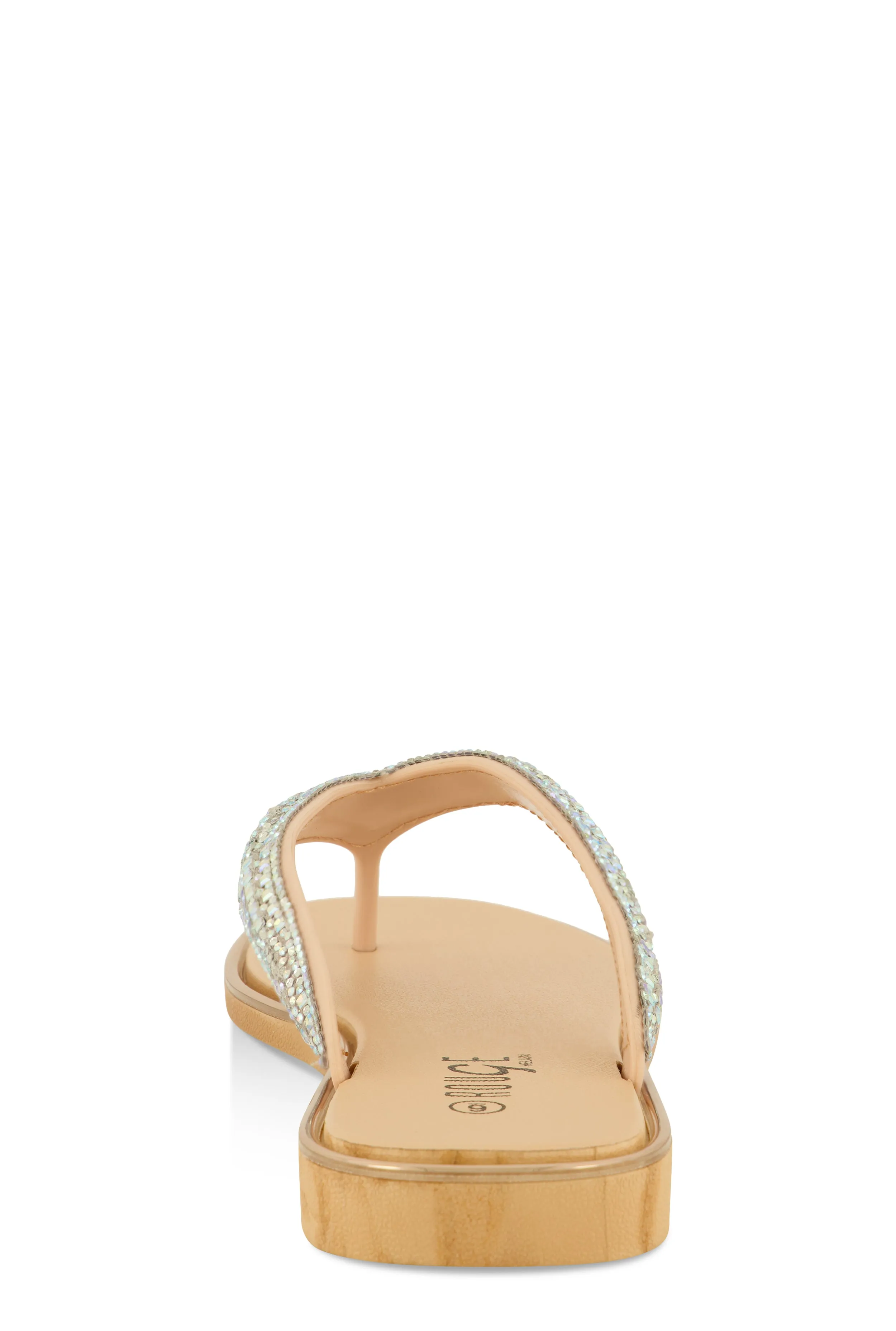 Rhinestone Thong Slide Sandals