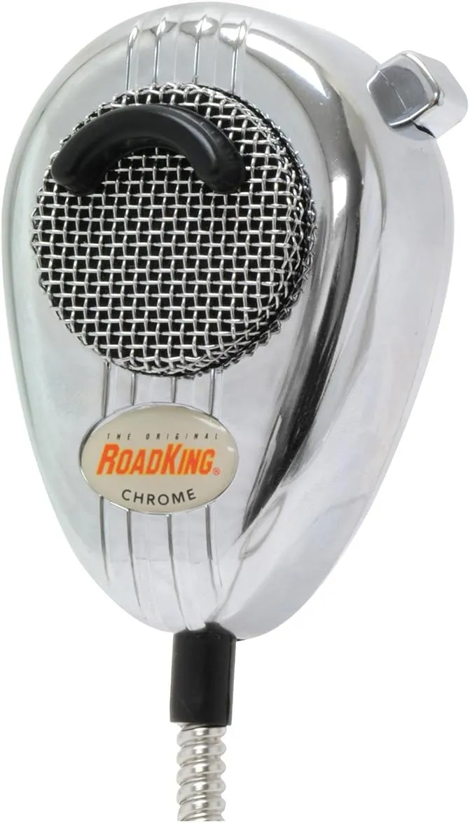 Road King RK56CHSS Chrome Noise Canceling CB Microphone with Chrome Flex Cord