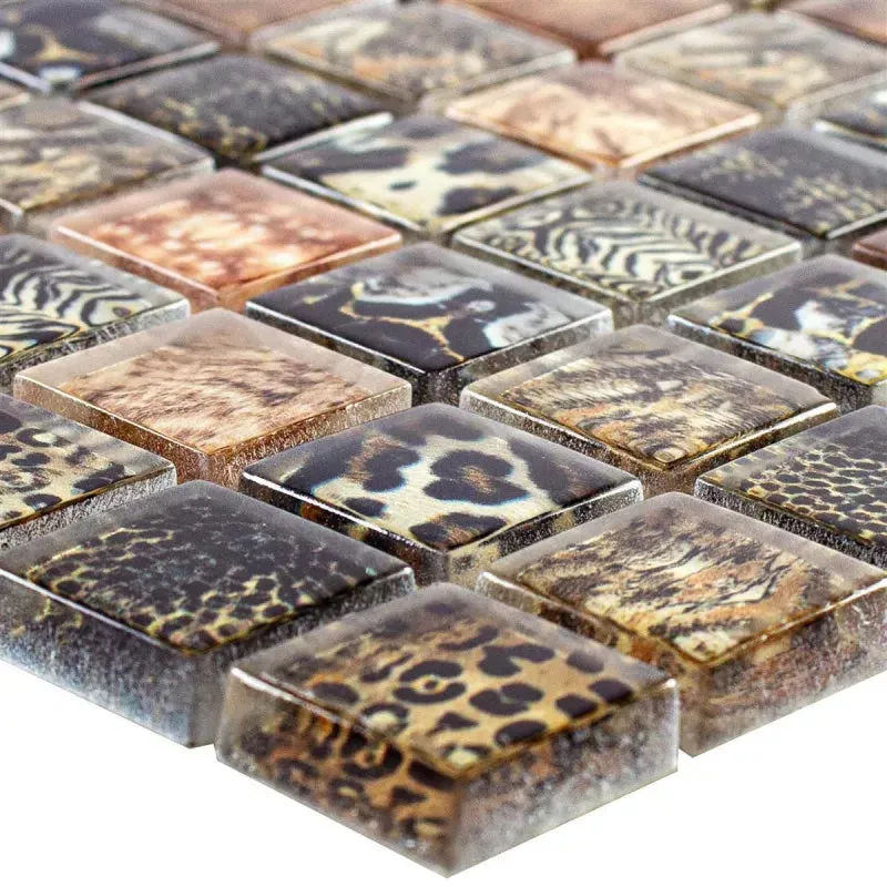 Safari Mosaic Tiles Beige and Brown