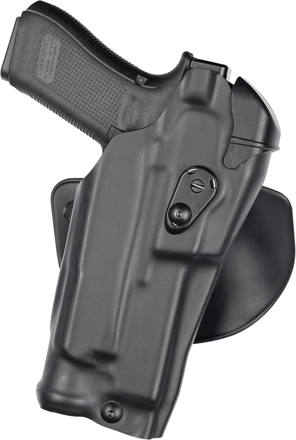 Safariland 6378RDS Automated Locking System Duty Holster, Red Dot Sight Compatible, STX Plain Black, Left Hand, Fits: Glock 19/23 Surefire X300U
