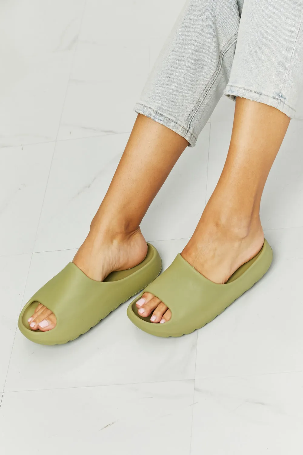 Sage Open Toe Slides