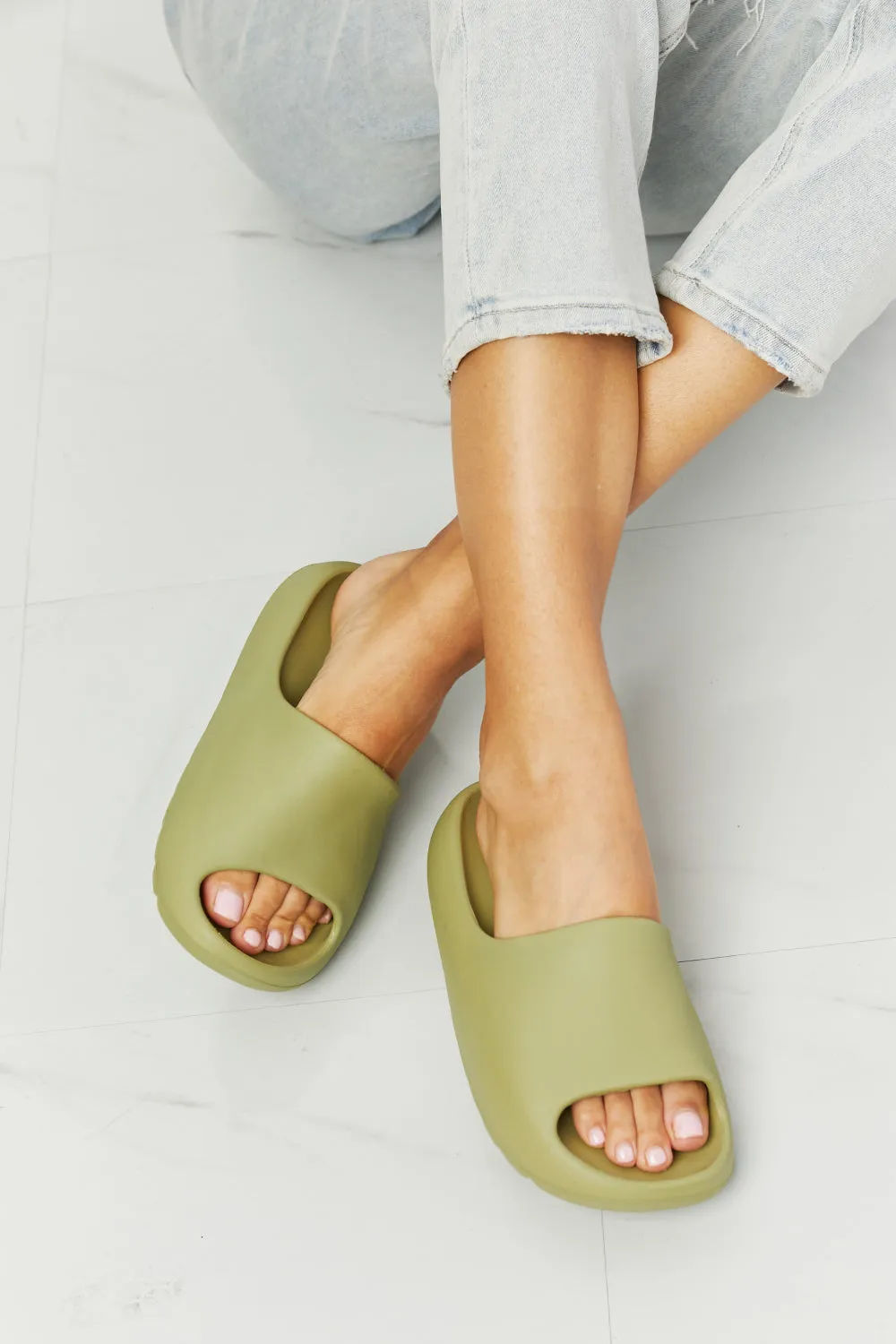 Sage Open Toe Slides