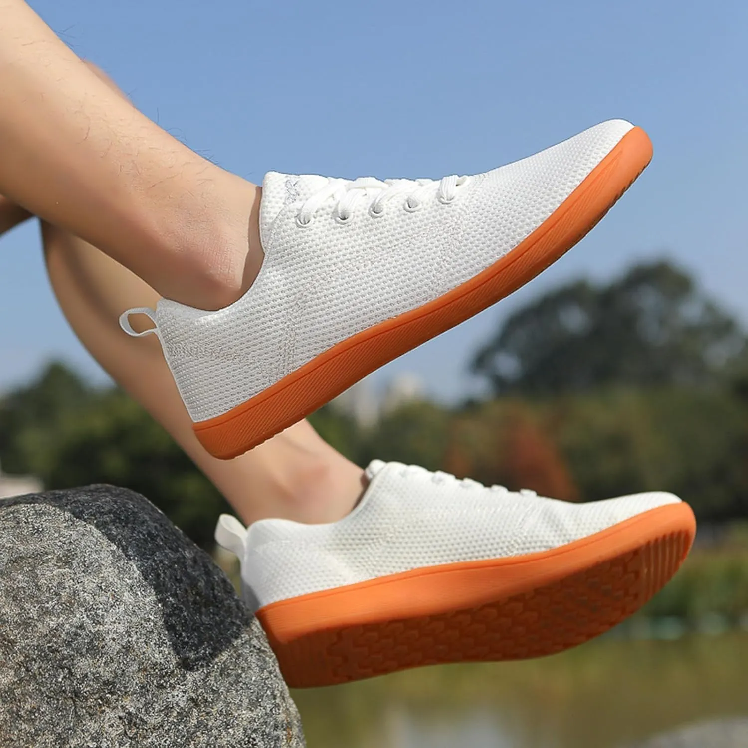 SECHRITE Barefoot Wide Toe Box Shoes Women's Men’s Minimalist Barefoot Shoes Zero Drop Sole Extra Wide Fashion Sneaker
