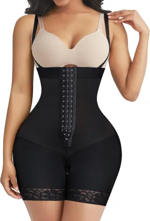 SHAPELLX Fajas Colombianas Shapewear for Women Tummy Control Plus Size Postpartum Body Shaper Butt Lifting Bodysuit
