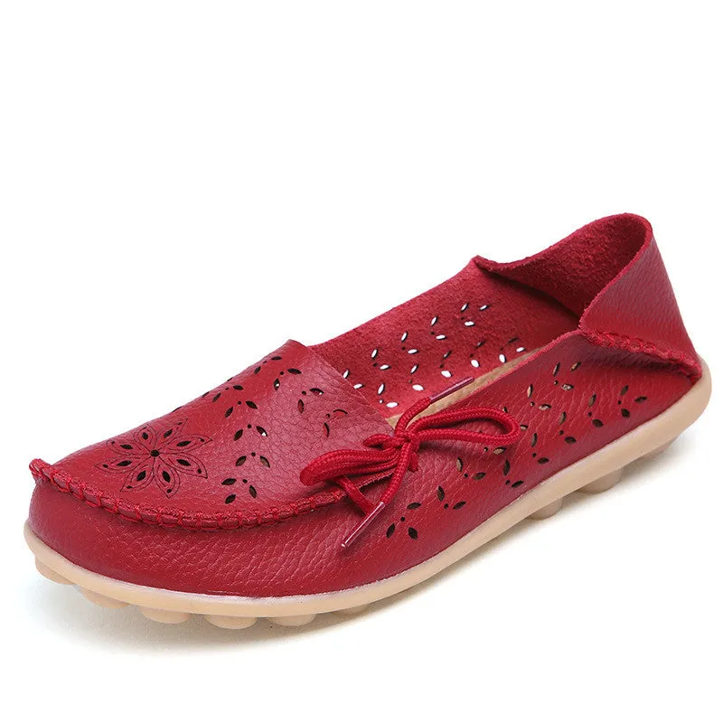 Shoes Woman Casual Out Women Flat Diverse options Fashion Nurse  Ballet Loafer Size Plus Toe Flexible Genuine Leather Rich selection Round Cut Summer 2017