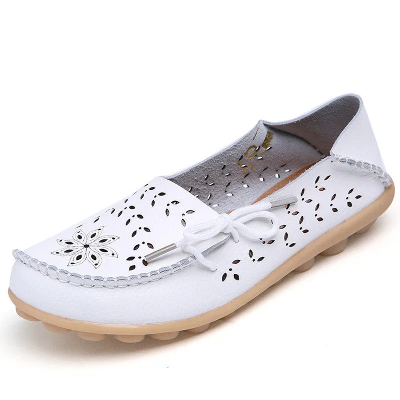 Shoes Woman Casual Out Women Flat Diverse options Fashion Nurse  Ballet Loafer Size Plus Toe Flexible Genuine Leather Rich selection Round Cut Summer 2017
