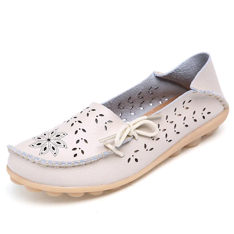 Shoes Woman Casual Out Women Flat Diverse options Fashion Nurse  Ballet Loafer Size Plus Toe Flexible Genuine Leather Rich selection Round Cut Summer 2017