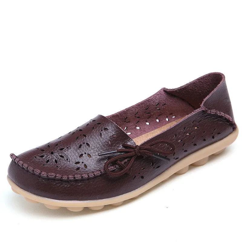 Shoes Woman Casual Out Women Flat Diverse options Fashion Nurse  Ballet Loafer Size Plus Toe Flexible Genuine Leather Rich selection Round Cut Summer 2017