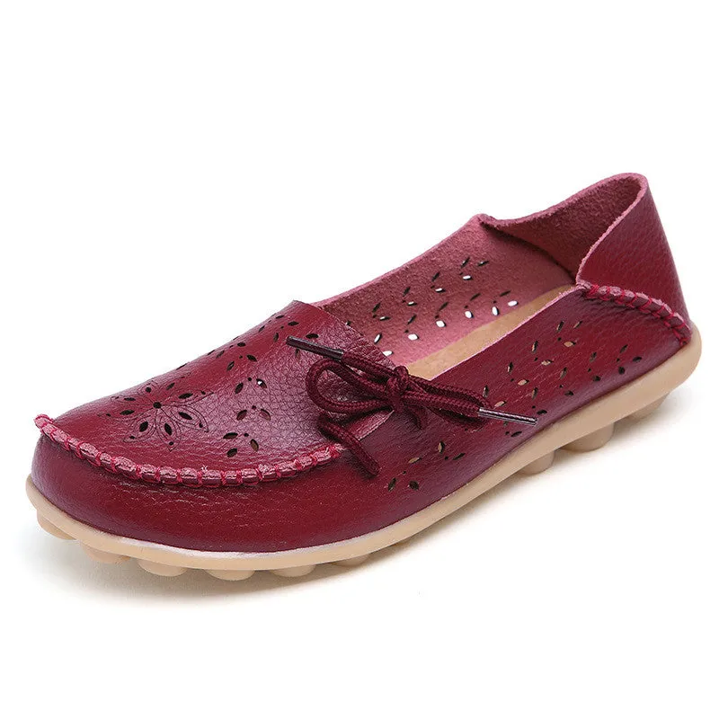 Shoes Woman Casual Out Women Flat Diverse options Fashion Nurse  Ballet Loafer Size Plus Toe Flexible Genuine Leather Rich selection Round Cut Summer 2017
