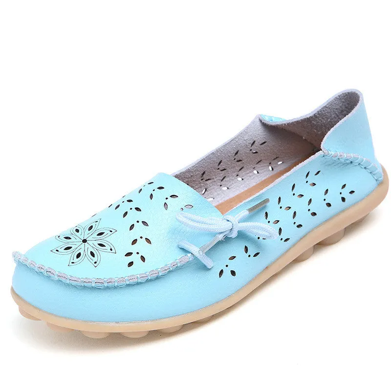 Shoes Woman Casual Out Women Flat Diverse options Fashion Nurse  Ballet Loafer Size Plus Toe Flexible Genuine Leather Rich selection Round Cut Summer 2017
