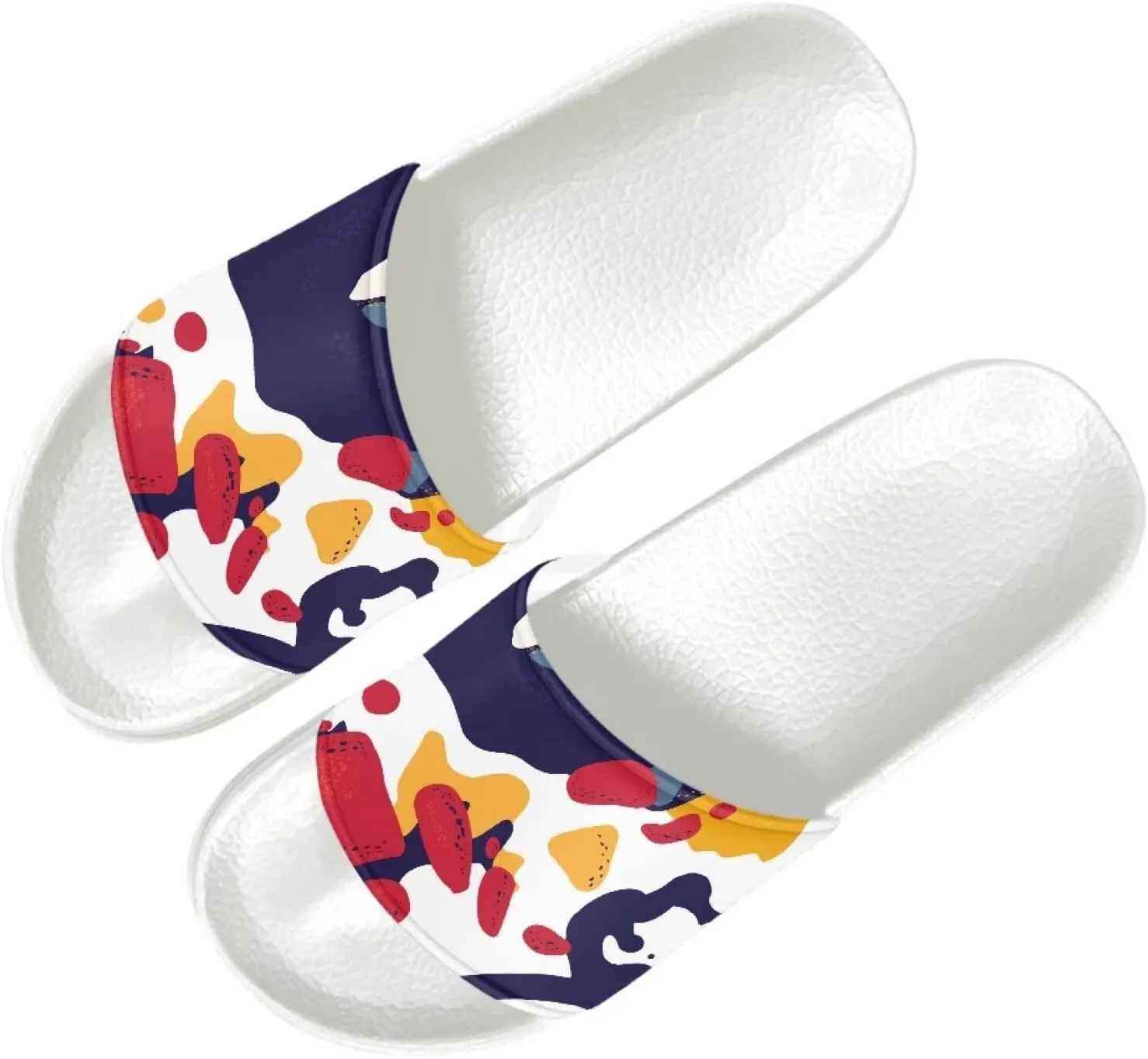 Slide Sandal for Men Boys Lightweight Casual Open Toe Flat Slides Shower Slippers for Home Bathroom Beach Pool