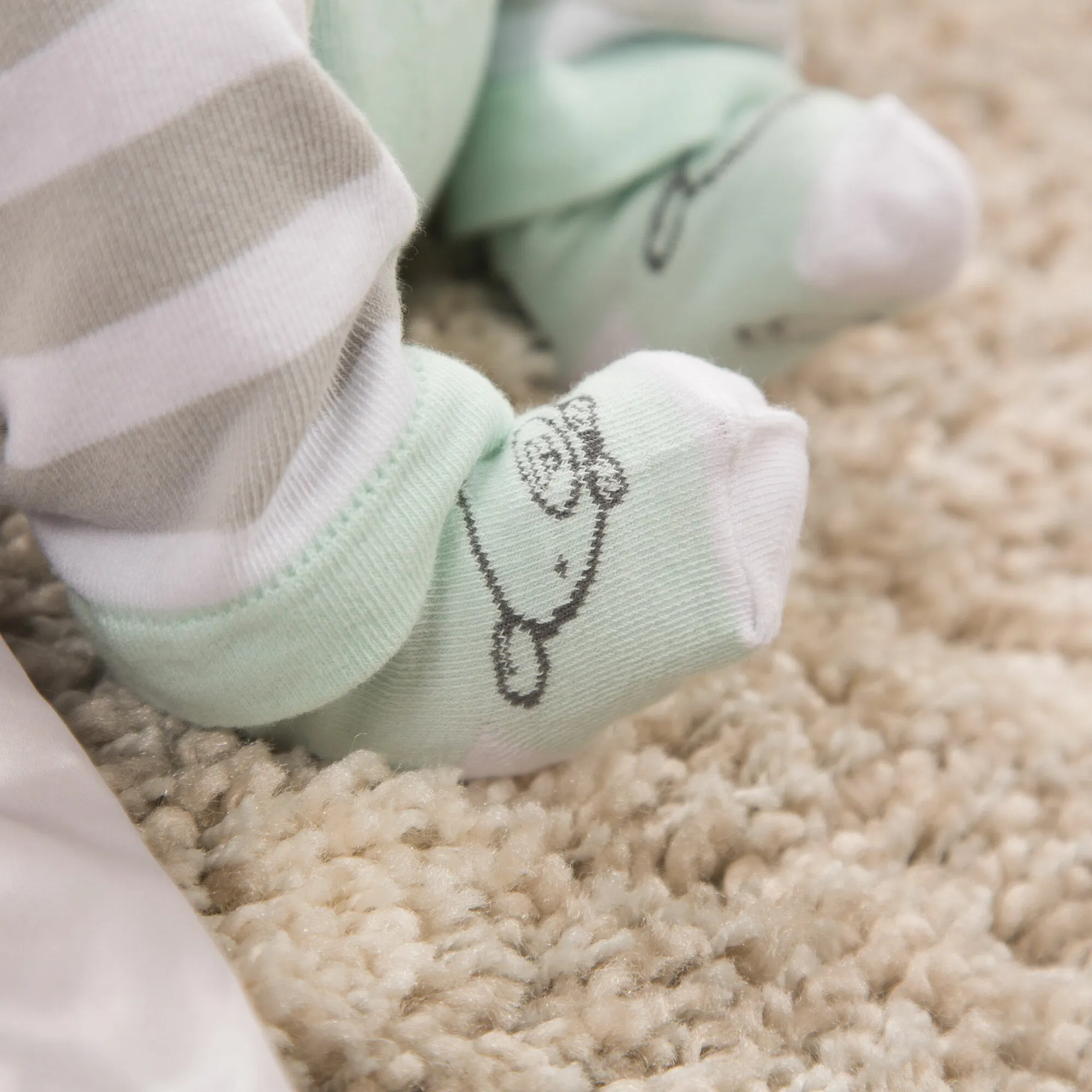 Soft Green Bear Socks