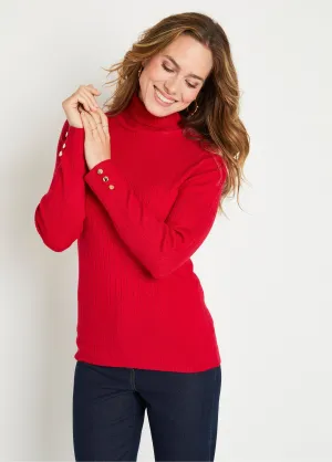 Soft ribbed short turtleneck flat ribbed sweater