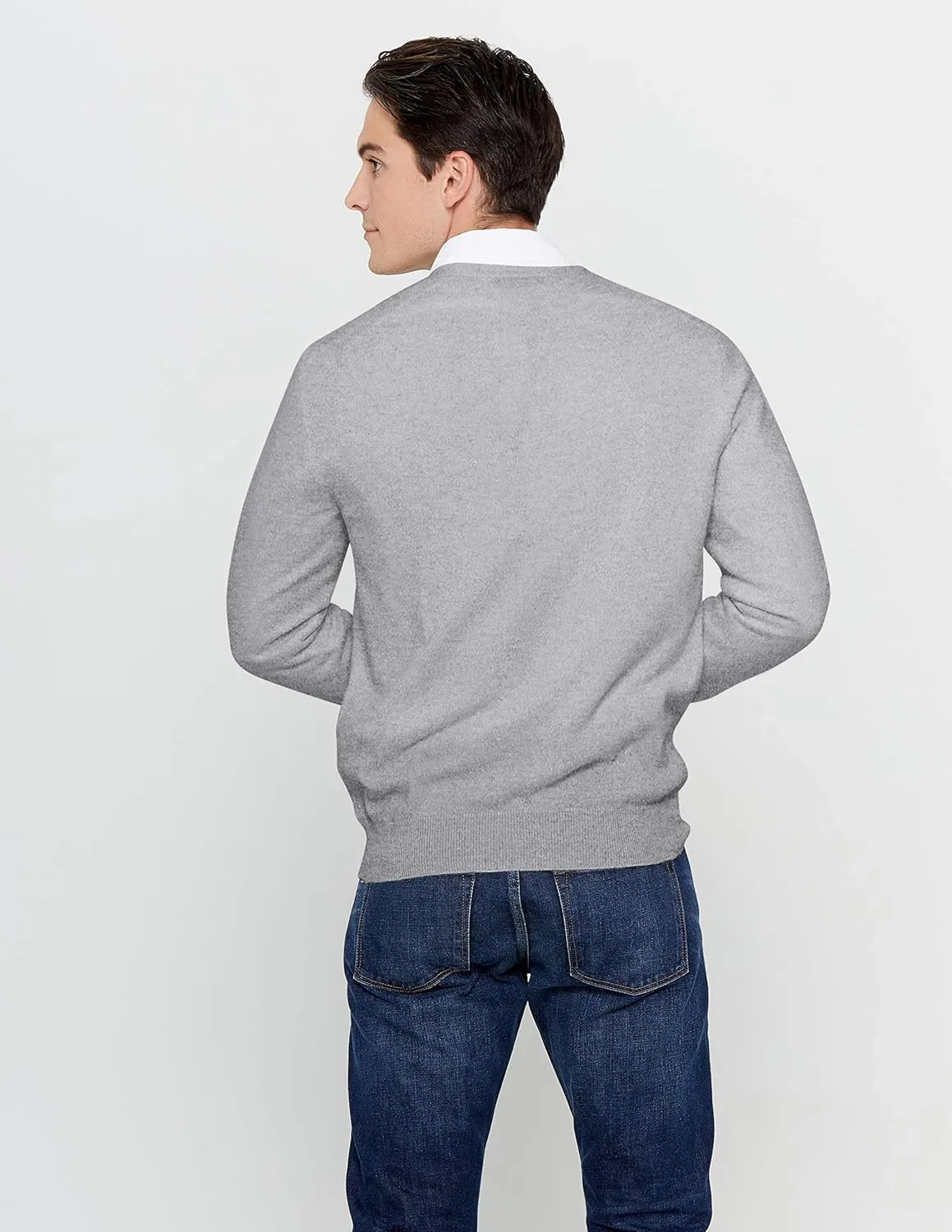 State Cashmere Men's 100% Pure Cashmere Button Front Long Sleeve Cardigan Sweater