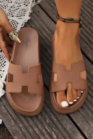 Stylish Open-Toe Slide Sandals for Summer - Lightweight and Breathable