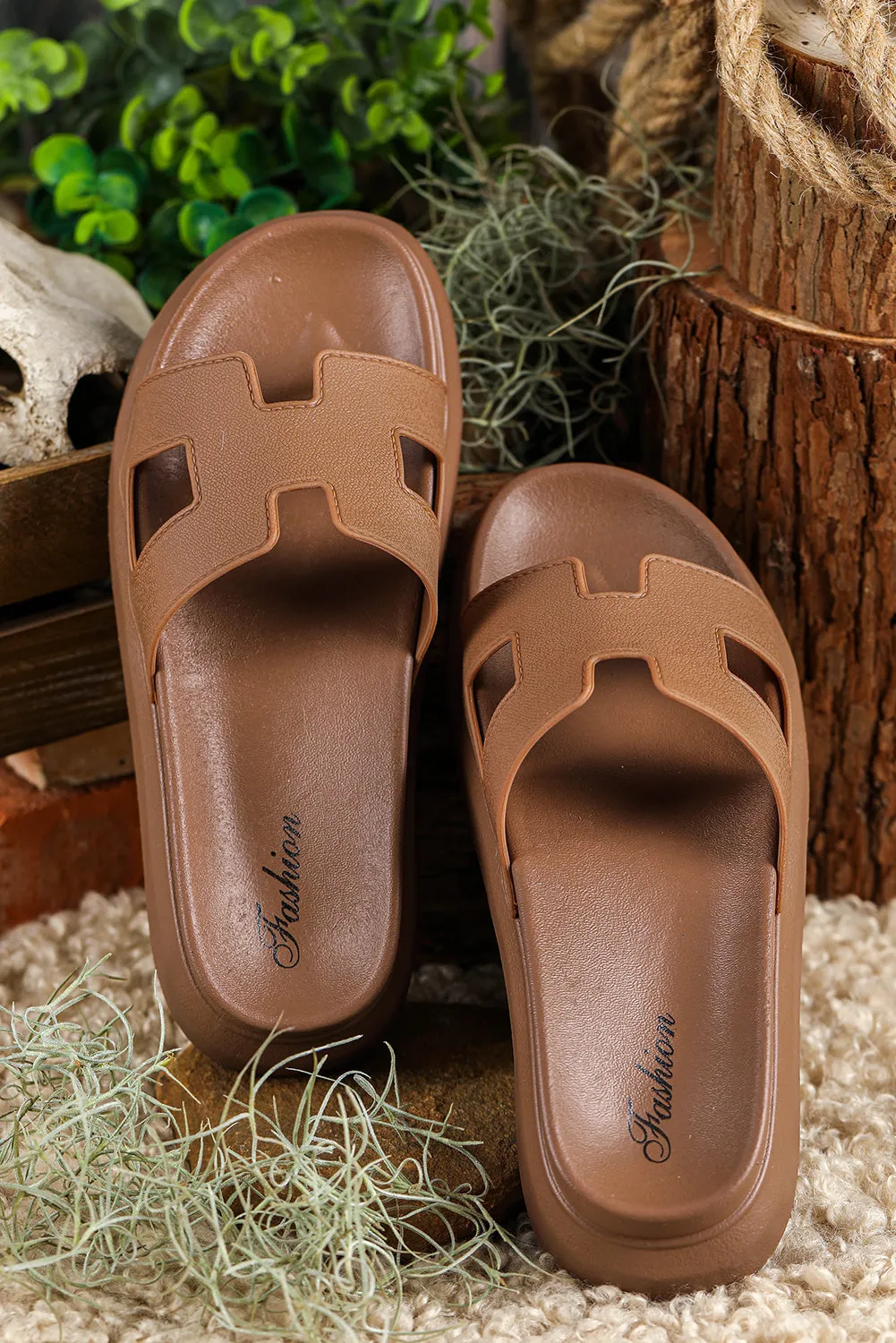 Stylish Open-Toe Slide Sandals for Summer - Lightweight and Breathable